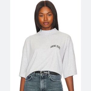 Palmer Tee ANINE BING Gray Medium Revolve